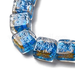 Бусины ручной работы из золотой и серебряной фольги в технике лэмпворк FOIL-C001-01C-08