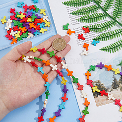 6 нити синтетических бирюзовых бусин нити TURQ-FH0001-02