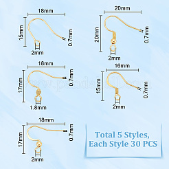 150 шт. 5 стиля 304 и 316 хирургические французские крючки из нержавеющей стали с пружиной и шариком STAS-UN0058-09