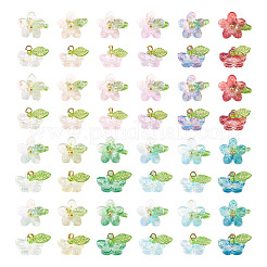 120pcs 12 Farben transparente Glasanhänger&nbsp;PALLOY-TAC0269