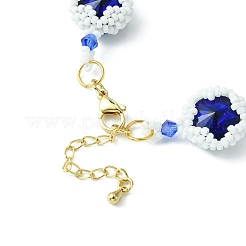 Miyuki glass seed & lampwork & strass tressé bracelets chaîne à maillons étoiles&nbsp;BJEW-MZ00038-01
