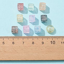 155шт 10 стильные прозрачные стеклянные бусины с кракле GLAA-FS0001-47