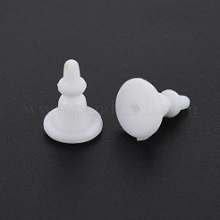 シリコン製ピアスキャッチ  ピアスバックキャッチ  スタッドピアス製作用  ホワイト  11x8x8mm  穴：0.7mm&nbsp;SIL-N004-09-B06
