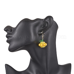 Серьги-подвески в форме тыквы из нержавеющей стали 304 EJEW-MZ00514