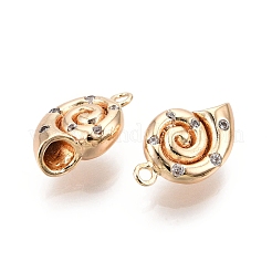 Латунные микропаве прозрачные подвески с фианитом&nbsp;KK-G436-25G