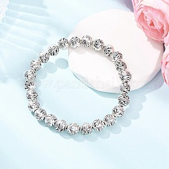 Женские браслеты из сплава с круглыми бусинами&nbsp;BJEW-JB12569-01