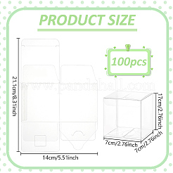 プラスチック透明梱包箱100個  正方形  透明  7x7x7cm&nbsp;CON-BC0007-56