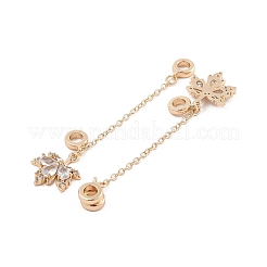 Стойки покрытие кленовый лист латунь прозрачный кубический цирконий европейские защитные цепи KK-F879-25G