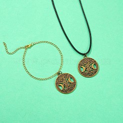 60 pièces vie de l'arbre lune pendentif à breloque triple lune déesse pendentif bronze antique pour bijoux collier boucle d'oreille fabrication artisanat&nbsp;JX339A