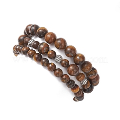 Регулируемые эластичные браслеты из натурального тигрового глаза&nbsp;BJEW-JB13030
