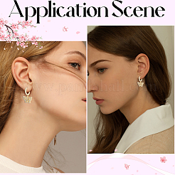 Комплект серег из латуни с микропаве из прозрачного кубического циркония EJEW-BBC0001-85