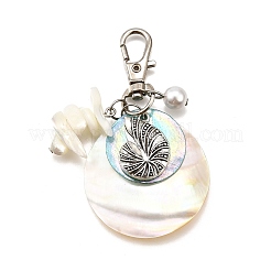 Подвесные украшения из натуральных пресноводных ракушек&nbsp;HJEW-JM03072