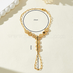 Браслеты-варежки из латуни в форме шестиугольника с цветочным узором для женщин&nbsp;XB1526