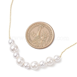 Регулируемые ожерелья из круглых бусин с ракушками и жемчугом NJEW-JN05328