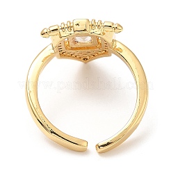 Широкое открытое кольцо-манжета с кубическим цирконием&nbsp;RJEW-A018-01G