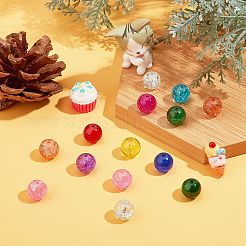 Окрашенные прозрачные стеклянные бусины кракле&nbsp;CCG-X0002-10mm-B