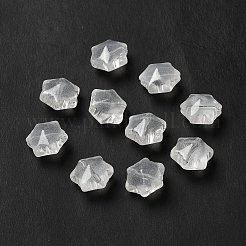 透明ガラスビーズ  クリスマススノーフレーク  ホワイトスモーク  11.5x10.5x7.5mm  穴：1mm&nbsp;GLAA-B007-01J