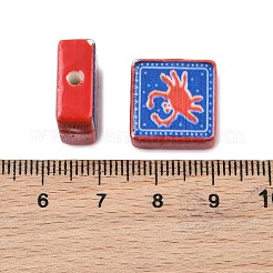 Cuentas de porcelana hechas a mano impresos&nbsp;PORC-G016-04L