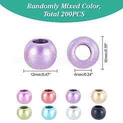 200 шт. матовые рондельные акриловые бусины ACRP-HY0001-04