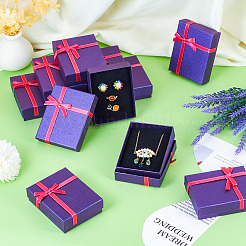 Rechteckige Aufbewahrungsboxen für Schmucksets aus Papier mit Schleife&nbsp;X1-CON-TAC0014-04B