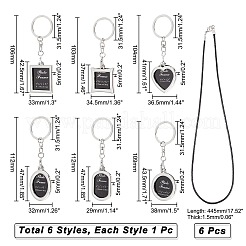 6шт мини-брелок для фоторамки из сплава&nbsp;KEYC-CA0001-09