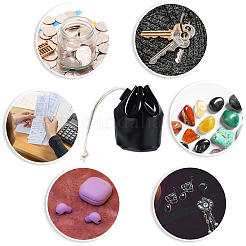 Кожаные сумки-ведра для хранения монет с завязками&nbsp;AJEW-WH20064-95B