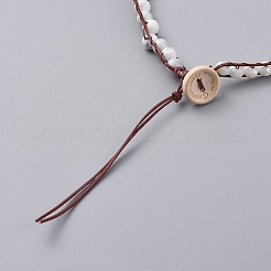 Браслеты из граненого стекла и натурального хаулита с бисером&nbsp;BJEW-JB05035-04