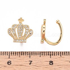 Латунные серьги-манжеты из прозрачного кубического циркония&nbsp;EJEW-T047-74G