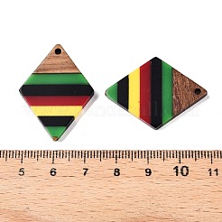 Anhänger aus Epoxidharz und Walnussholz in jamaikanischer Farbe&nbsp;X-RESI-N039-122N