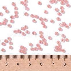 MIYUKIラウンドロカイユビーズ  日本製シードビーズ  8/0  （rr642)染色サーモンシルバーラインアラバスター  3mm  穴：1mm  約19000~20500個/ポンド&nbsp;SEED-G008-RR0642