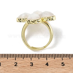 Регулируемые кольца для женщин с ограненными натуральными драгоценными камнями&nbsp;RJEW-A092-01G