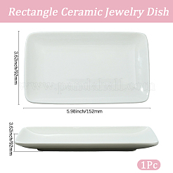 1 шт. прямоугольная керамическая тарелка для украшений AJEW-BBC0002-48