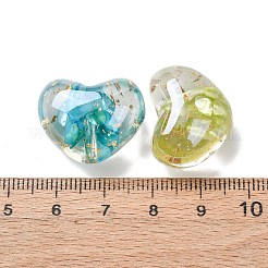 Прозрачные смоляные и окрашенные натуральные бусины из ракушек RESI-G119-09