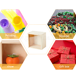 Необработанная деревянная подарочная коробка для хранения с видимой акриловой выдвижной крышкой FIND-WH0420-51