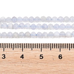 天然石ブルーレースアゲートビーズ連売り  多面カット  ラウンド  グレードA  3~3.5mm  穴：1mm  約126個/連  15.43''（39.2センチメートル）&nbsp;LS-G-E411-12-3mm-02