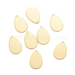 ステンレスペンダント201個  ティアドロップ  24KGP本金メッキ  17x11.5x0.8mm  穴：1.2mm&nbsp;STAS-K217-91B-G