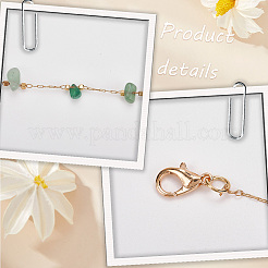 Цепочка из натурального нефрита и сплава с цепочкой на шею для очков&nbsp;AJEW-WH20070-024C