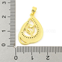 Латунные микропаве прозрачные подвески с фианитом&nbsp;KK-P263-05A-G