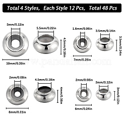 48 шт. 4 вида бусин из нержавеющей стали 201 и 304 STAS-SC0007-34
