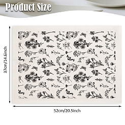 紙セラミックデカール  陶器 陶磁器 粘土転写紙  下絵花紙  花  520x370mm  模様：48x33ミリ&nbsp;DIY-WH0729-034