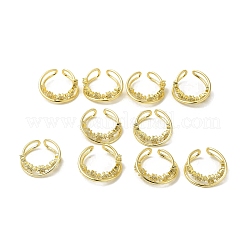 Прозрачная серьга-манжета с кубическим цирконием крест-накрест и звездой&nbsp;EJEW-H092-01G