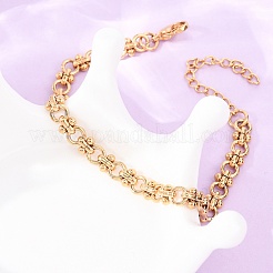 Pulseras de cadena de eslabones de anillo de acero inoxidable 304 para mujer&nbsp;BJEW-F529-13G
