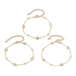 Плоские круглые браслеты из кубического циркония для женщин BJEW-JB11634