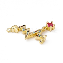 Подвески из латуни с микропаве из кубического циркония 2 петля&nbsp;KK-E068-VC025