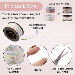 2 rouleau de cordons ronds torsadés en polyester teints en segments de 2 couleurs&nbsp;OCOR-TA0003-65C