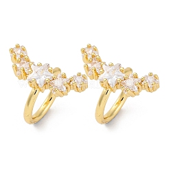 Серьги-манжеты из латуни с микропаве из прозрачного кубического циркония&nbsp;EJEW-H147-16G