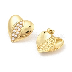 Серьги-гвоздики из нержавеющей стали 304 с вакуумным покрытием в форме сердца для женщин EJEW-C120-11G