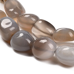 Серые натуральные бусины из агата  G-P568-C17-01