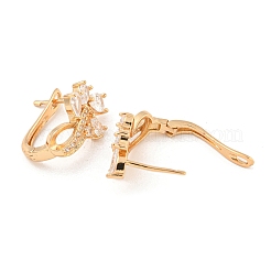 Латунные серьги-кольца из прозрачного кубического циркония EJEW-A107-09A-KCG