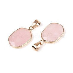 Природного розового кварца подвески G-N349-04H-G